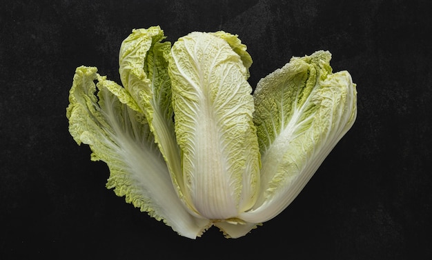 Vue de dessus arrangement de salade verte