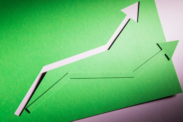 Vue de dessus arrow Croissance de l'économie