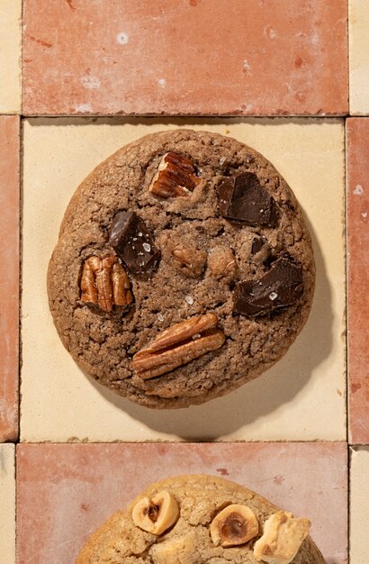 Vue de dessus de l'assortiment de cookies