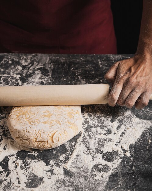 Vue de dessus de la composition de la pâte