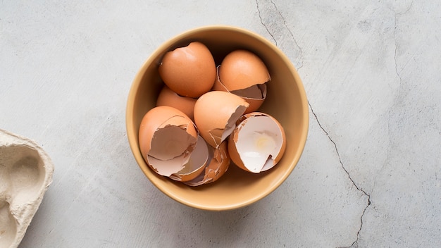 Vue de dessus sur le concept de cuisson des déchets