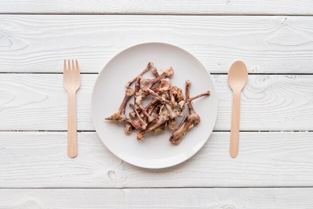 Vue de dessus sur le concept de cuisson des déchets