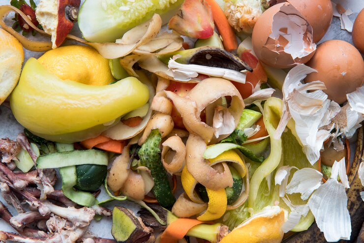 Photo gratuit vue de dessus sur le concept de cuisson des déchets