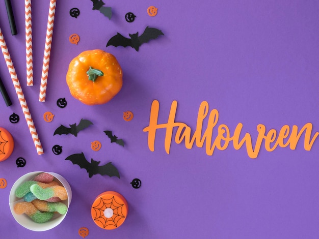 Vue de dessus concept halloween avec espace copie