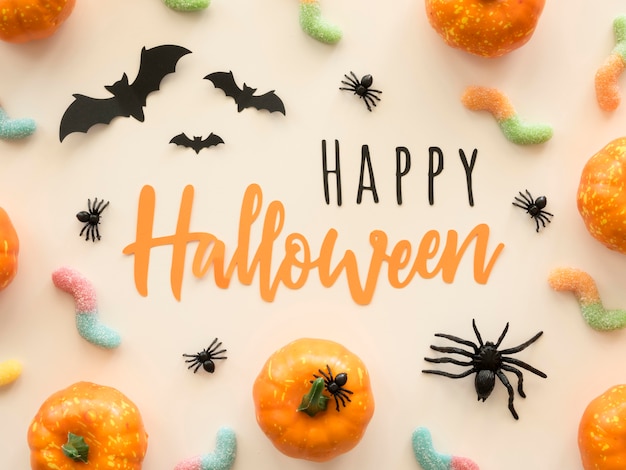 Photo gratuite vue de dessus concept halloween avec salutation