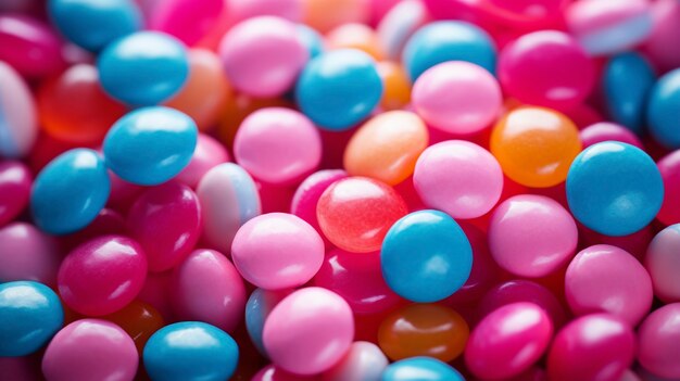 Vue de dessus un délicieux arrangement de bonbons