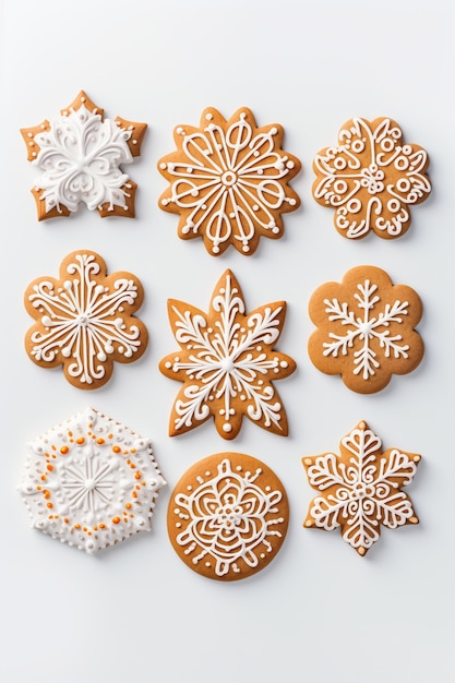 Photo gratuite vue de dessus de délicieux biscuits au pain d'épice