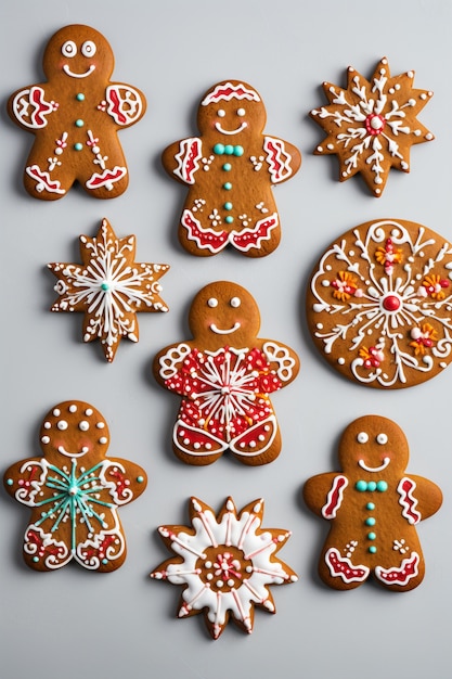 Photo gratuite vue de dessus de délicieux biscuits au pain d'épice