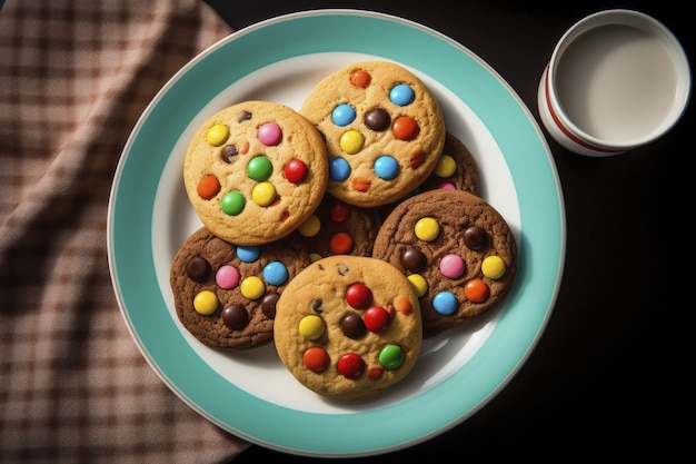 Photo gratuite vue de dessus de délicieux biscuits