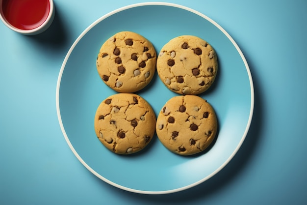 Photo gratuite vue de dessus de délicieux biscuits