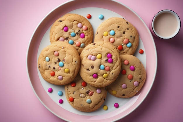 Vue de dessus de délicieux biscuits