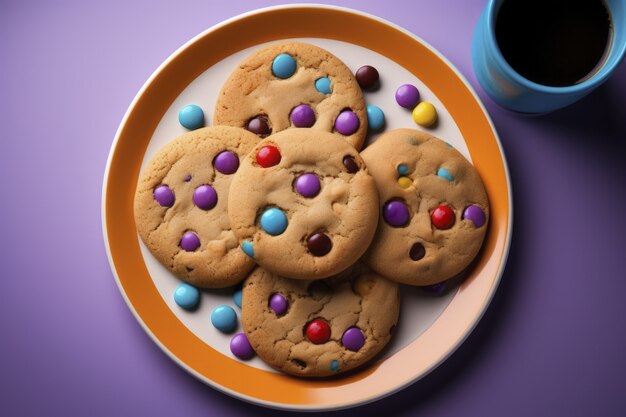 Vue de dessus de délicieux biscuits