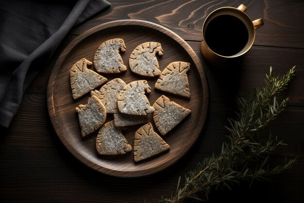 Vue de dessus de délicieux biscuits