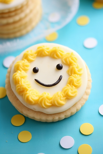 Vue de dessus délicieux cookie sur table