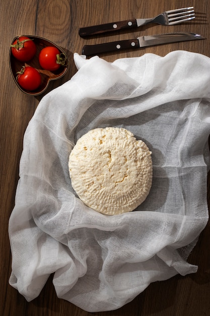 Vue de dessus de délicieux fromage frais