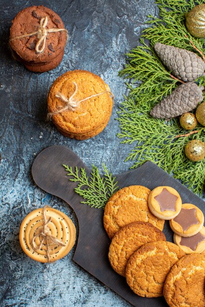 Vue de dessus de délicieux petits biscuits