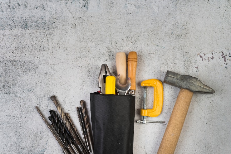 Photo gratuit vue de dessus différents types d'outils