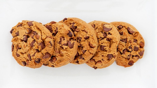 Vue de dessus de la disposition des cookies