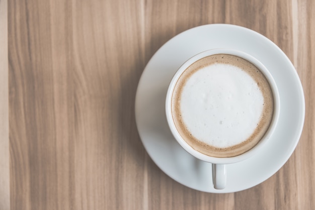 Vue de dessus du chapeau de café