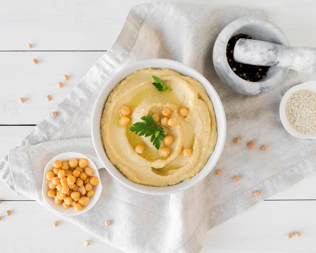 Vue de dessus du délicieux concept d'humus