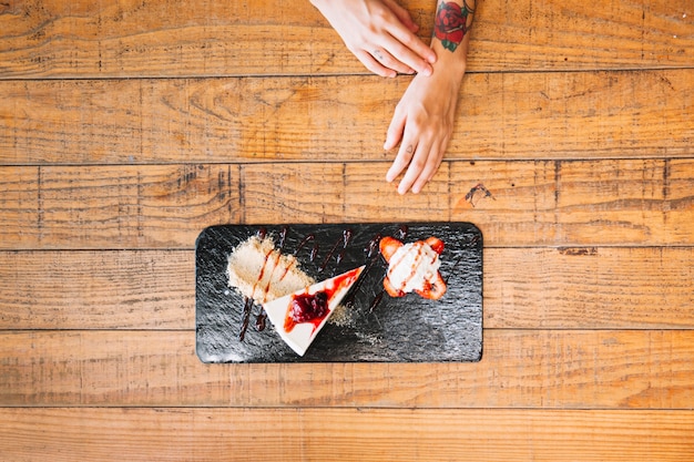 Vue de dessus du gateau