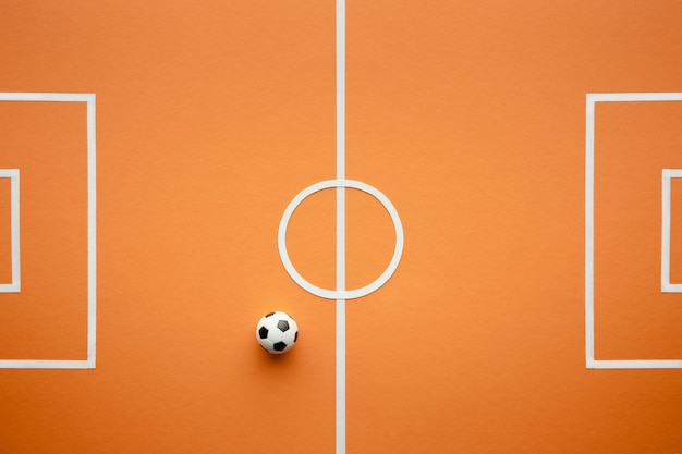 Photo gratuite vue de dessus du terrain de football nature morte