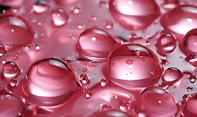 vue de dessus de l'effet de l'eau sur une surface rose brillante