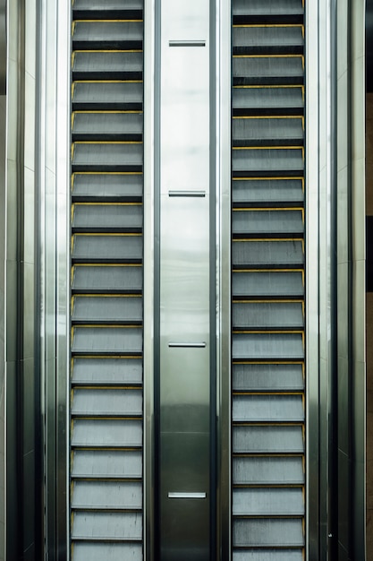 vue de dessus d'escalator