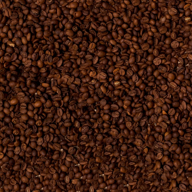 Vue de dessus des grains de café