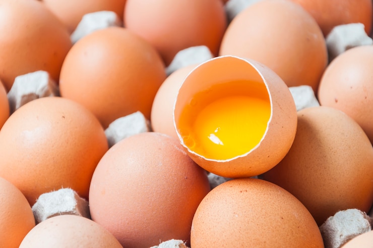 Photo gratuit vue de dessus des oeufs