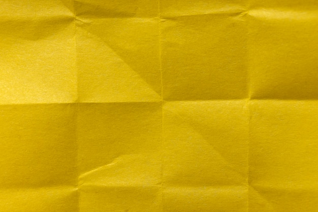 Vue de dessus papier froissé jaune