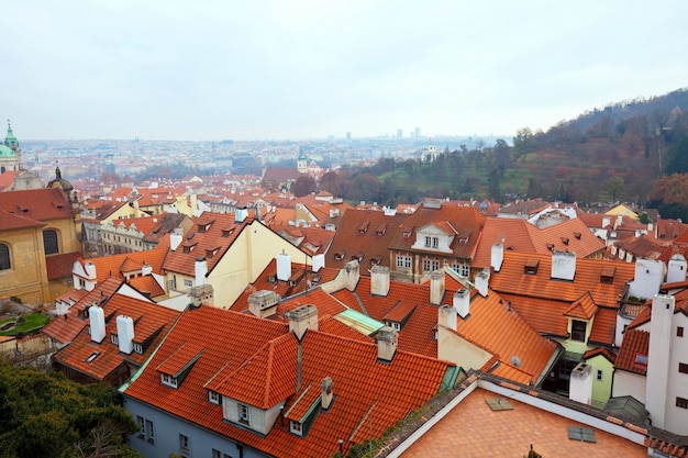 Vue de dessus de Prague