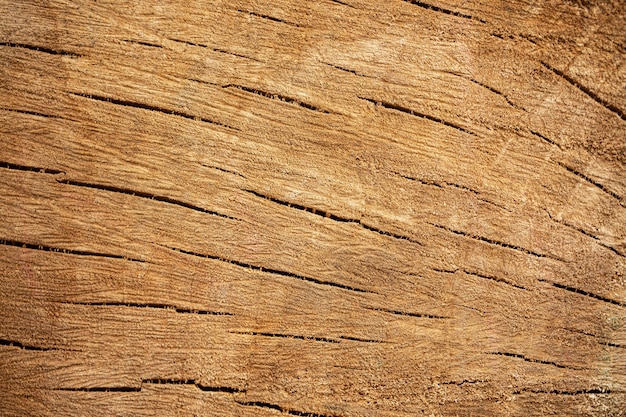 Vue de dessus de la surface en bois fissurée