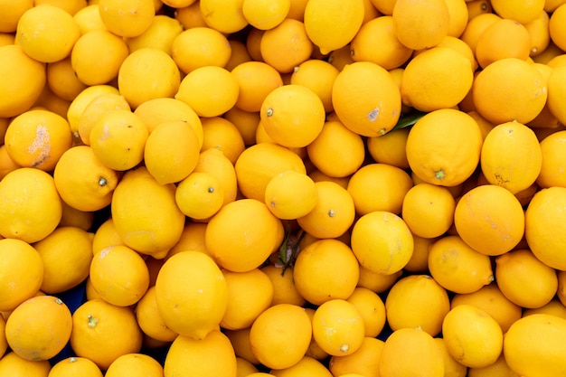 vue de dessus surface de citrons
