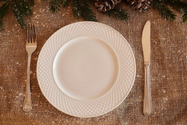 Photo gratuite vue de dessus de table de noël