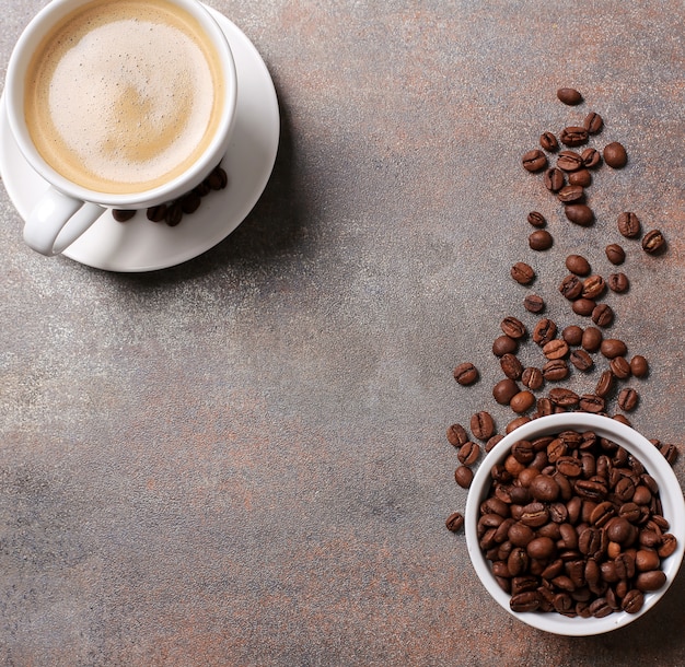 Vue de dessus de tasse de café