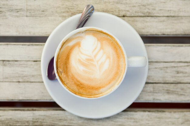 Vue de dessus d&#39;une tasse de café