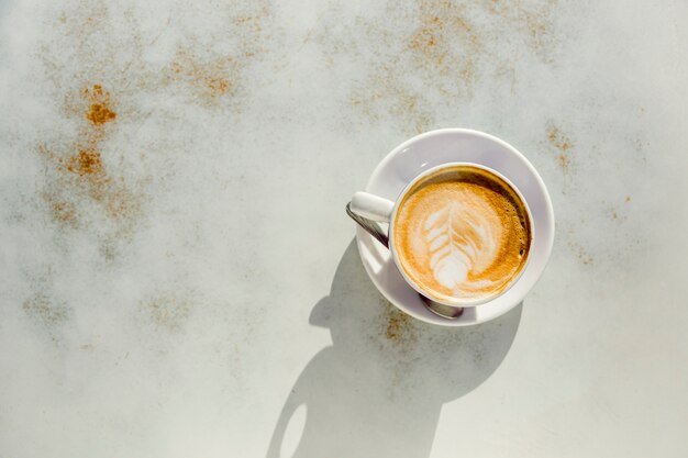 Vue de dessus d&#39;une tasse de café