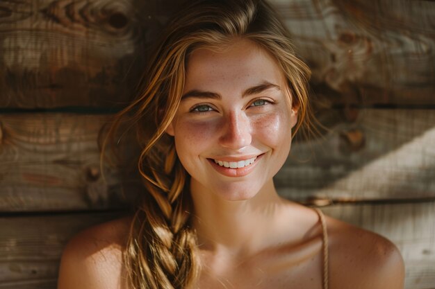 Vue de devant belle femme avec des tresses