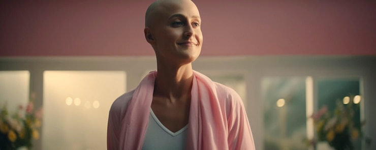 Photo gratuit vue de devant femme positive atteinte de cancer