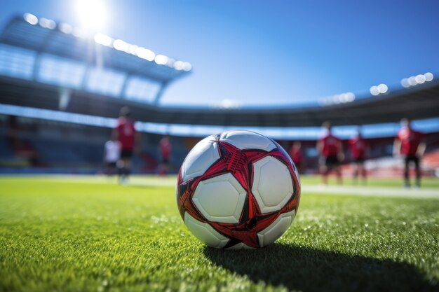 Vue du ballon de football sur le terrain