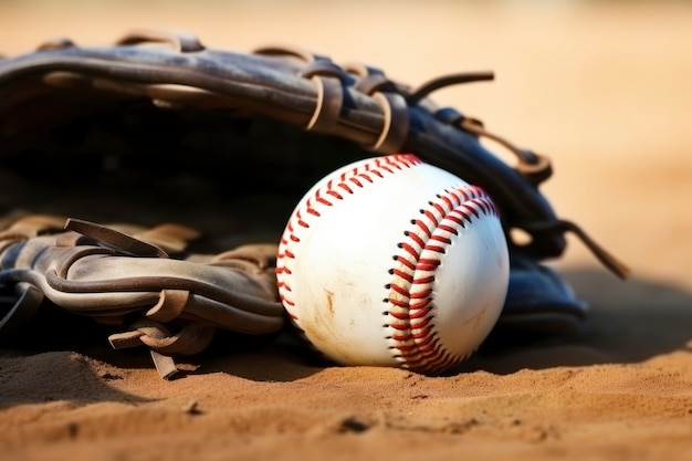 Photo gratuite vue du baseball avec un gant