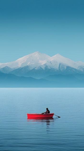 Photo gratuite vue du bateau flottant sur l'eau avec un paysage naturel