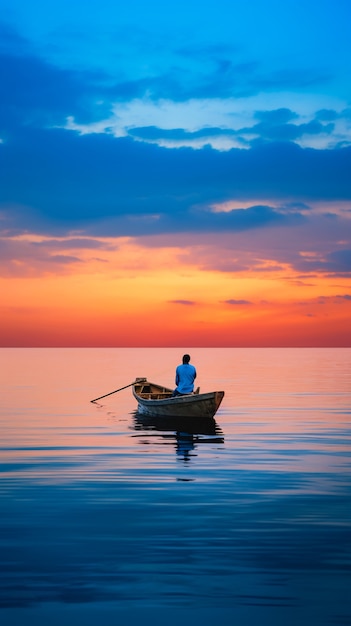 Photo gratuite vue du bateau flottant sur l'eau avec un paysage naturel