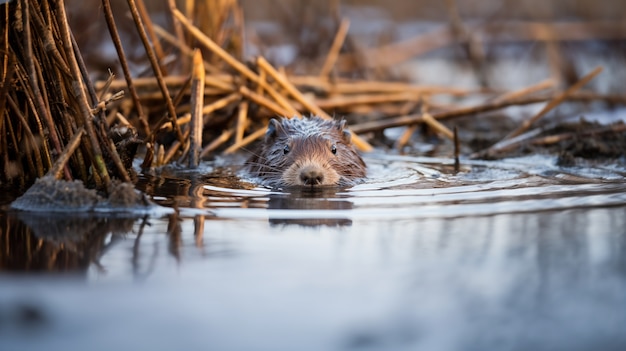 Photo gratuite vue du castor sauvage