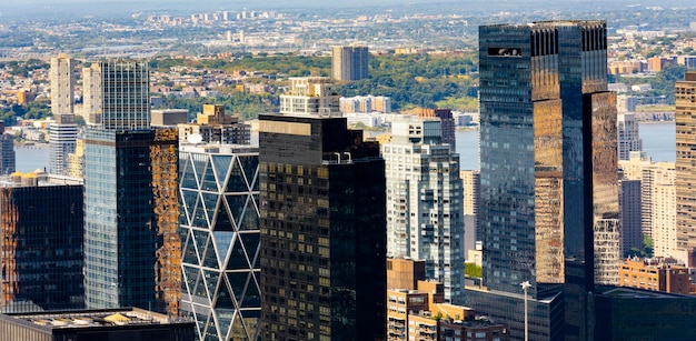 Vue du centre-ville de New York à partir d'un point de vue USA