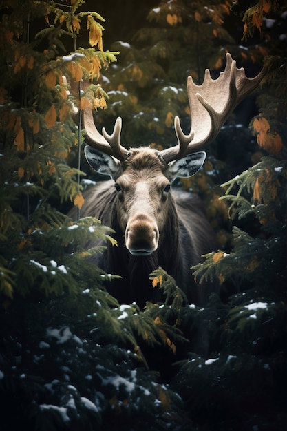 Photo gratuite vue du cerf sauvage dans la nature