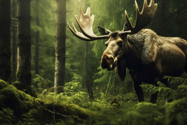 Vue du cerf sauvage dans la nature