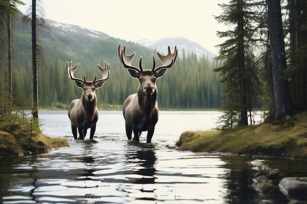 Photo gratuite vue du cerf sauvage dans la nature