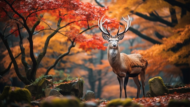 Vue du cerf sauvage